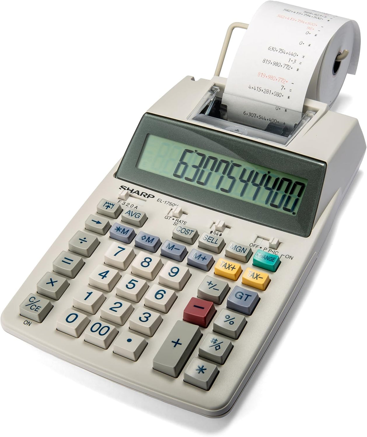 EL-1750V Two-Color Printing Calculator 2 Lines/Sec 3" Black/Red