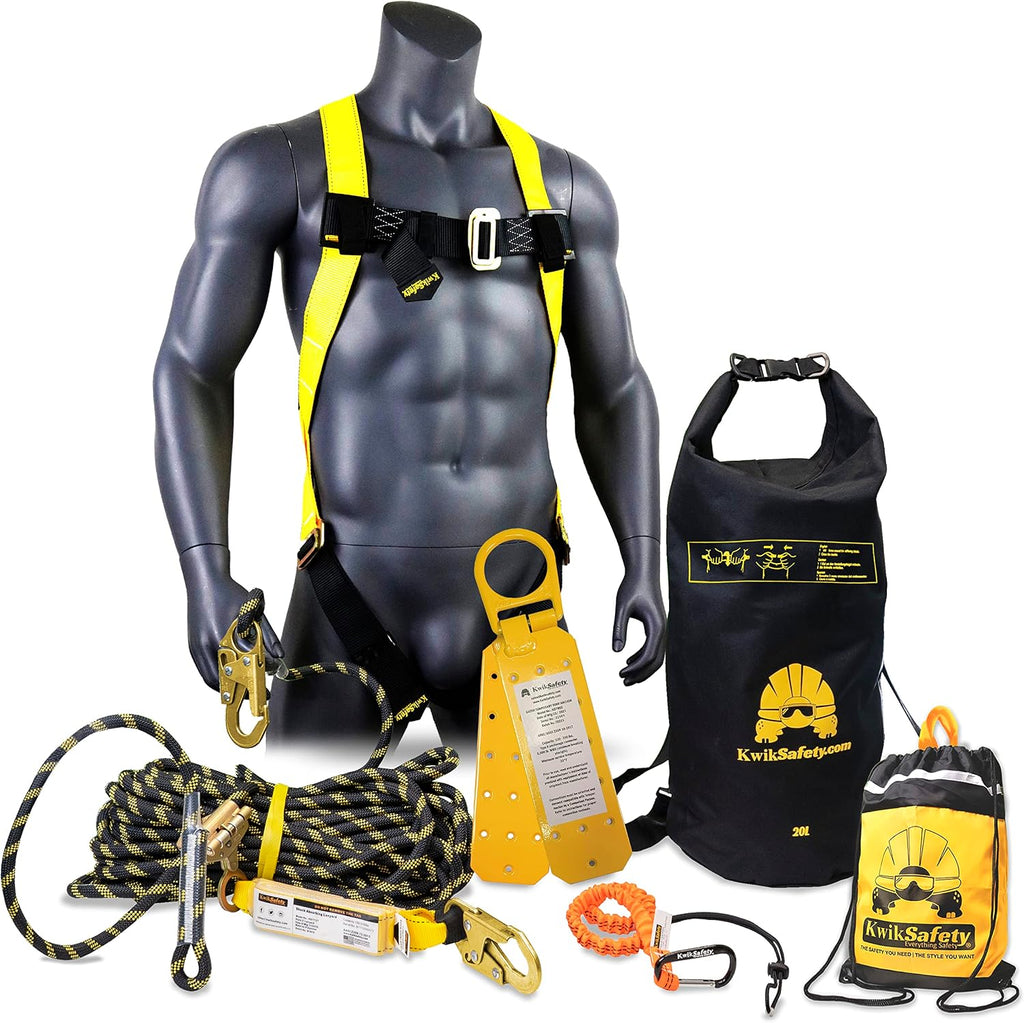 Charlotte, NC - TSUNAMI KIT [Premium BRAIDED ROPE] Vertical Lifeline, 1-D Ring Safety Harness, Lightweight Tool