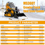 MS360T Mini Skid Steer Loader with 13.5HP EPA RATO Engine