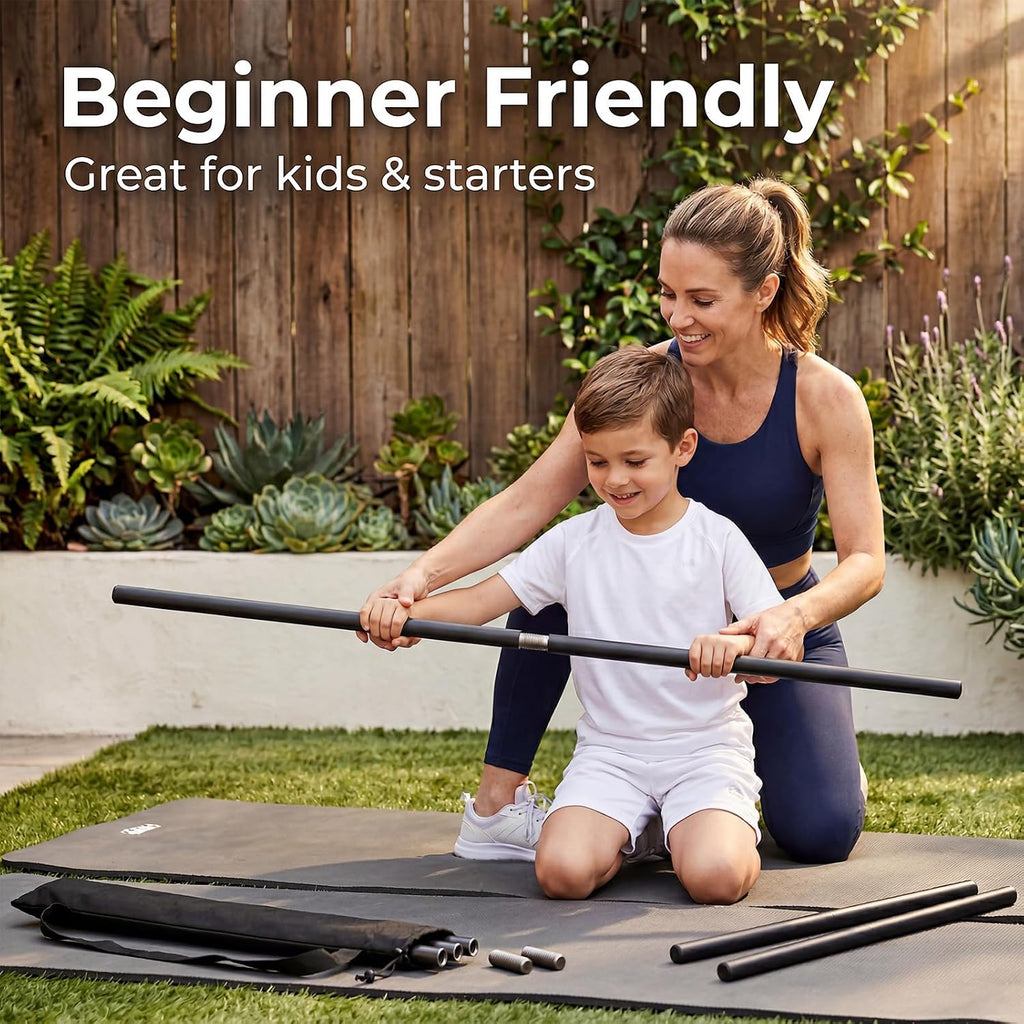 Collapsible Bo Staff 4ft & 6ft – Foam-Padded Martial Arts Practice Staff for Safe Training, Adjustable Portable