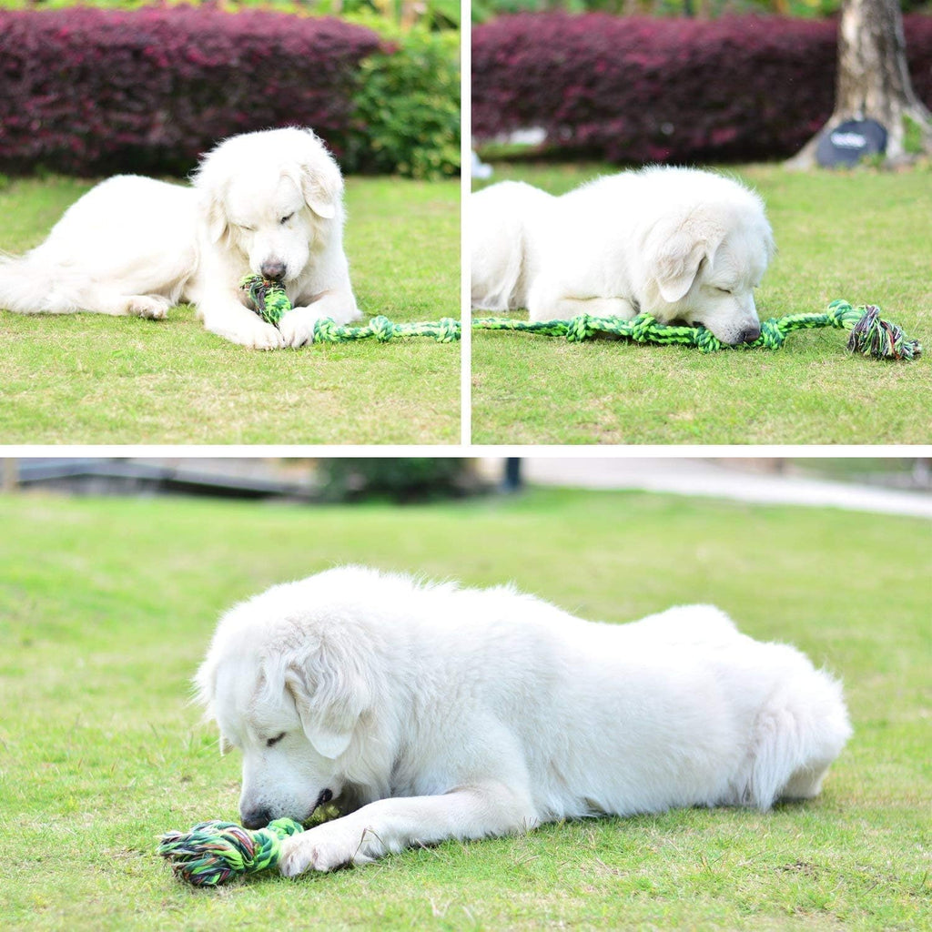 Dog Toys for Large Dogs and Aggressive Chewers, Indestructible XL Durable Dog Toy,5-Knot Rope Tug,Heavy Duty Chew
