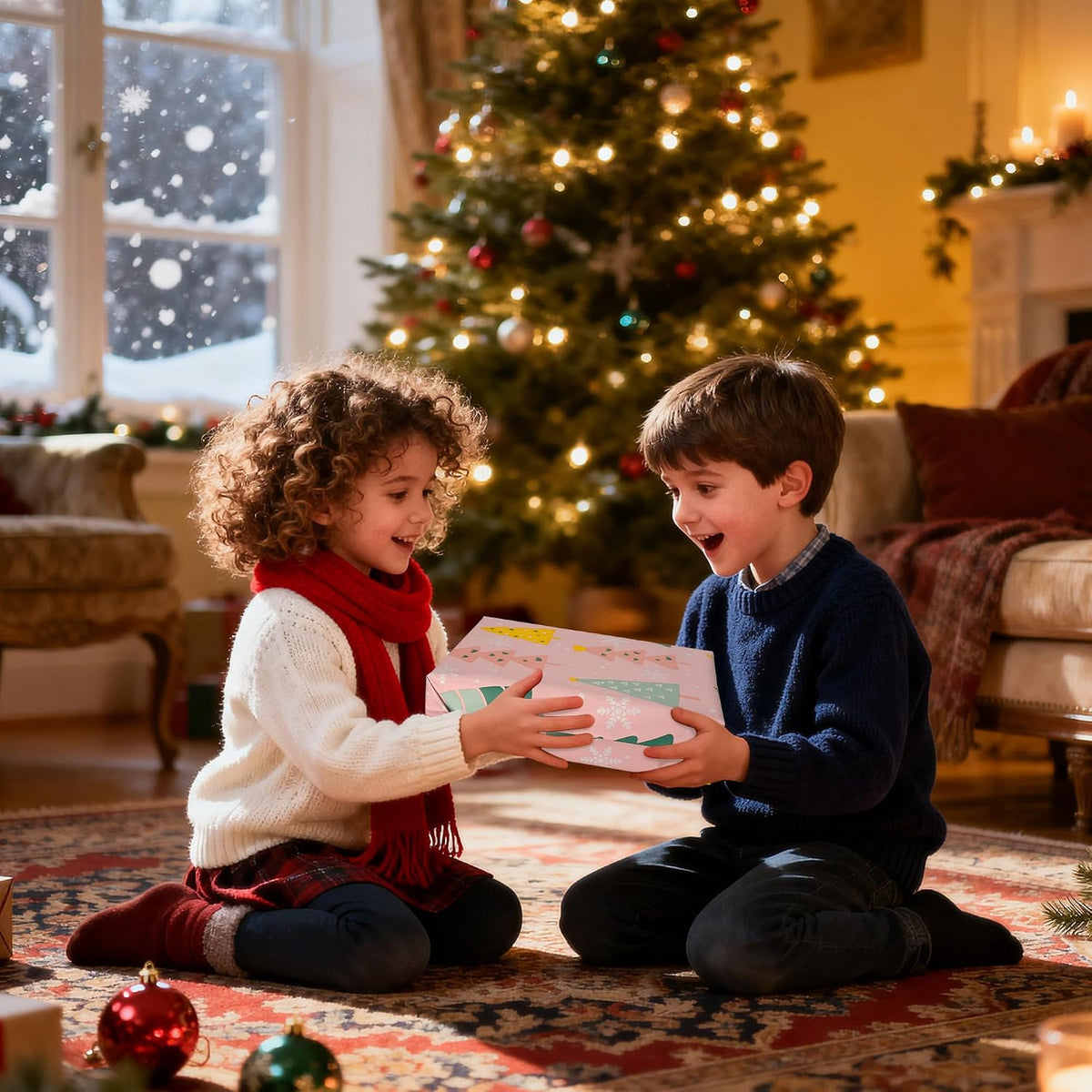 Christmas Poly Mailers 6x9 Inch, 100 Count, Pastel Tree Shipping Bags