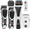 5-in-1 Hair Clippers for Men & Body Groomers White LED Display Cordless Clippers Set Beard Trimmer for Men Foil