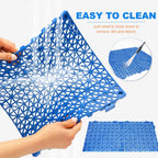 Modular Interlocking Cushion, 12 Pcs 11.6" x 11.6" Non-Slip Splicing Drainage Mats with Drain Holes, Soft PVC Floor