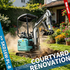 1.3T Mini Excavator is Equipped with a Side-Swing Function