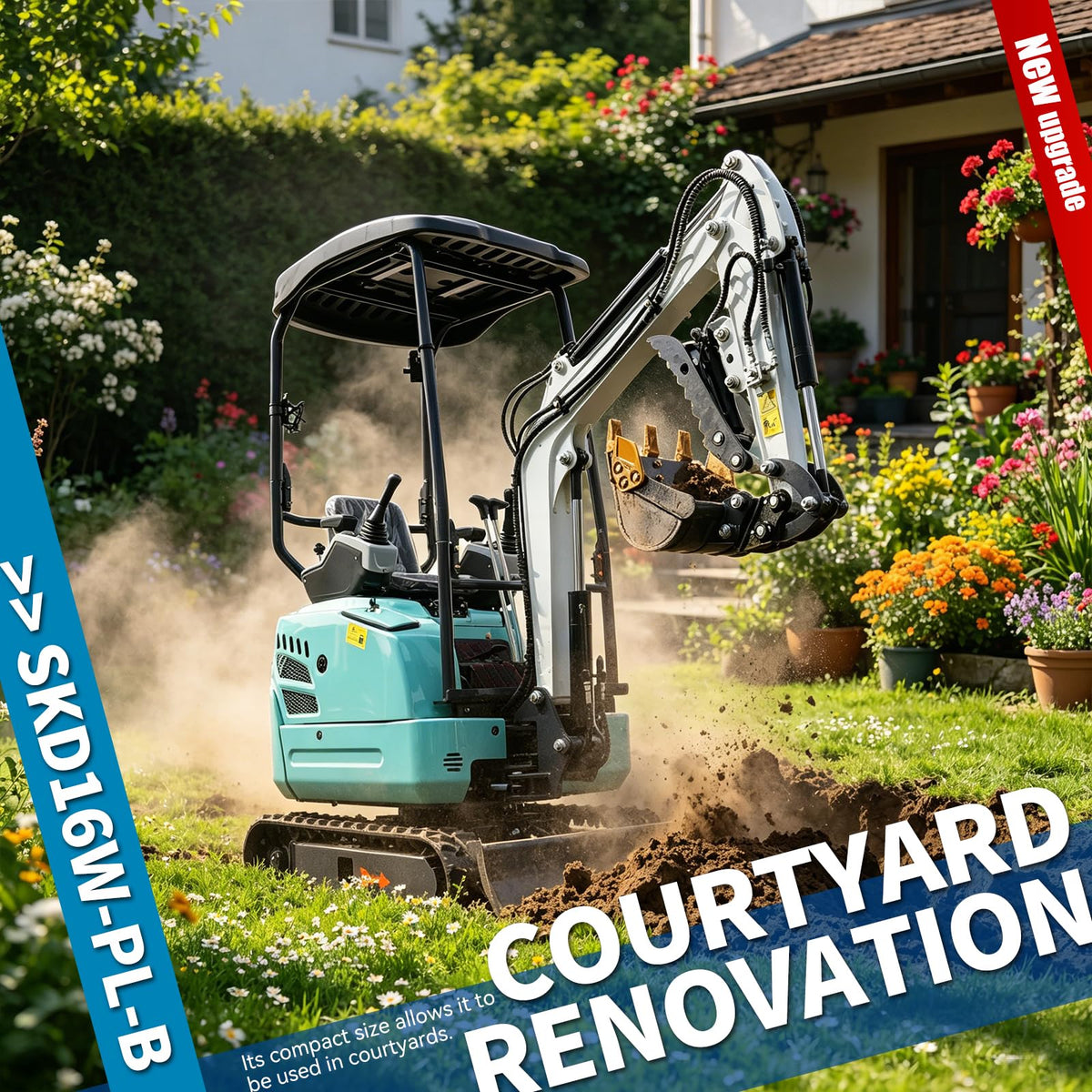 1.3T Mini Excavator is Equipped with a Side-Swing Function