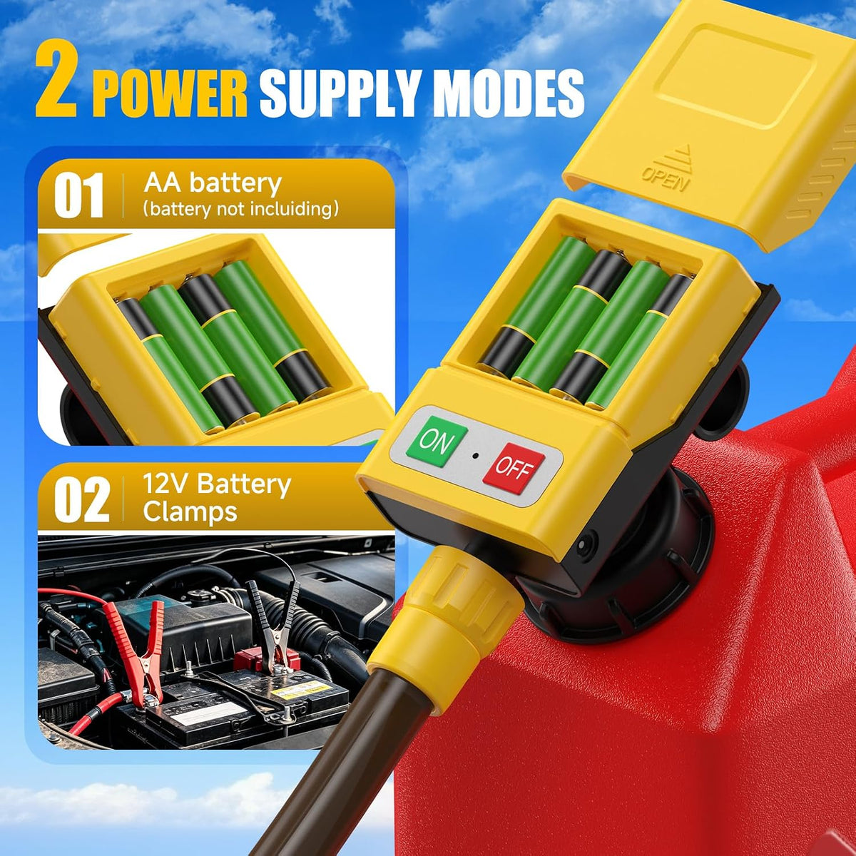 Electric Fuel Transfer Pump 3.8GPM Hand Nozzle (Bare Tool)