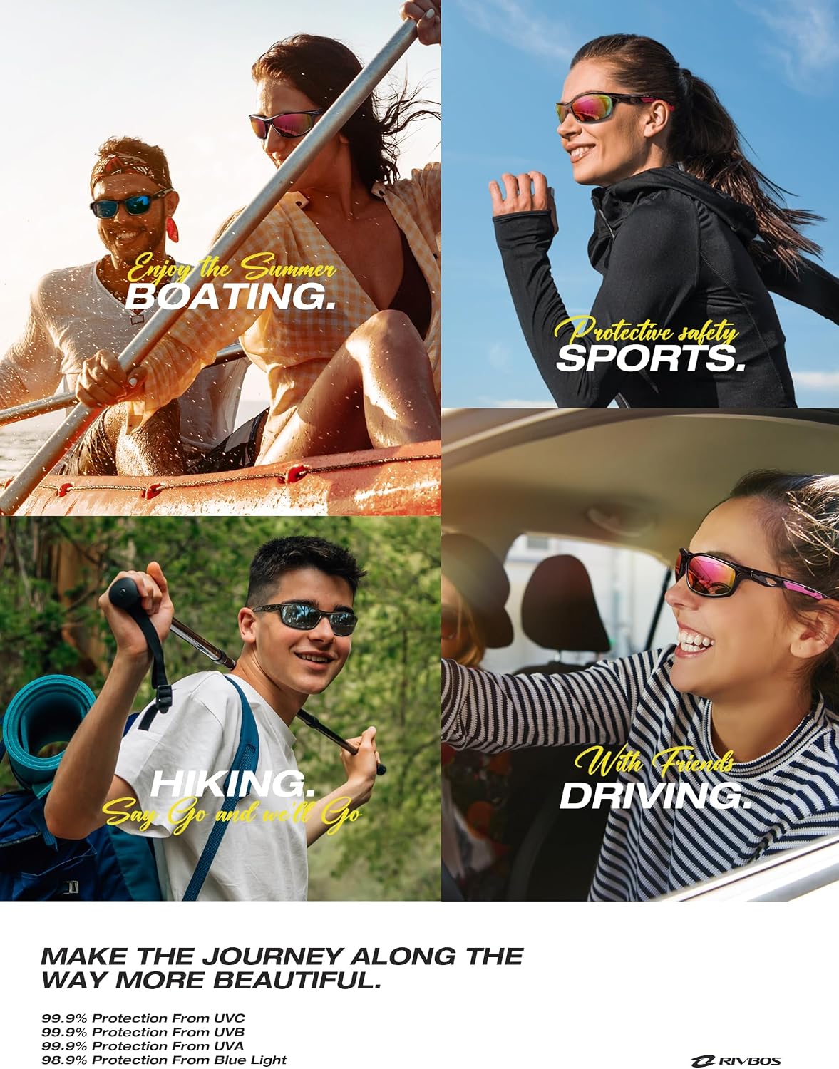 Womens Polarized Sports Sunglasses UV400 for Driving Cycling RB833 | TR90 lightweight frame for driving, fishing
