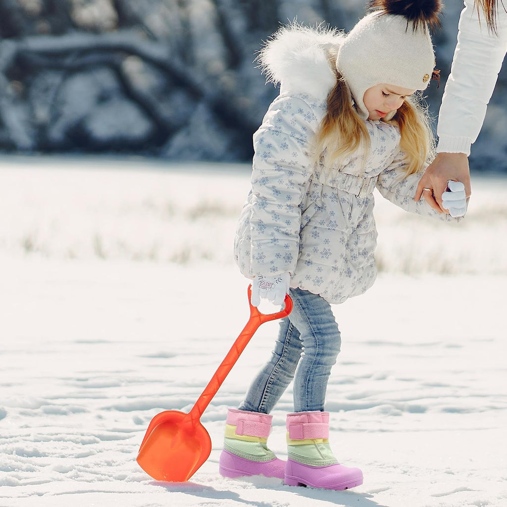 Boys Girls Winter Snow Boots Waterproof Outdoor Warm Liner Non-Slip Elastic Band Shoes for Toddler/Little Kid/Big Kid