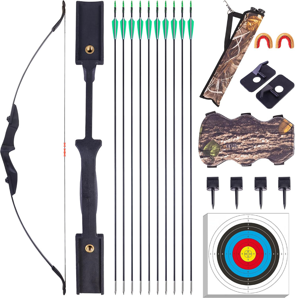 Archery Recurve Bow and Arrow Set for Adults/Youth Beginners | Left & Right Handed, Takedown Bow for Teens, Target