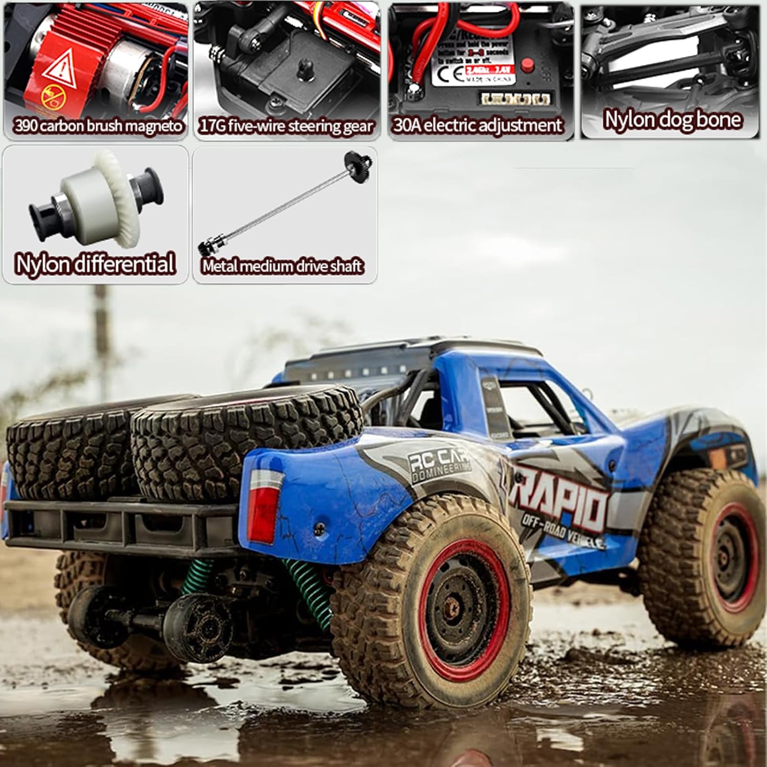 RC Cars 1:14 RC Truck 30 MPH 4WD Remote Control Car All Terrain Trophy Car for Adults Boys Teens Fast Off-Road RC