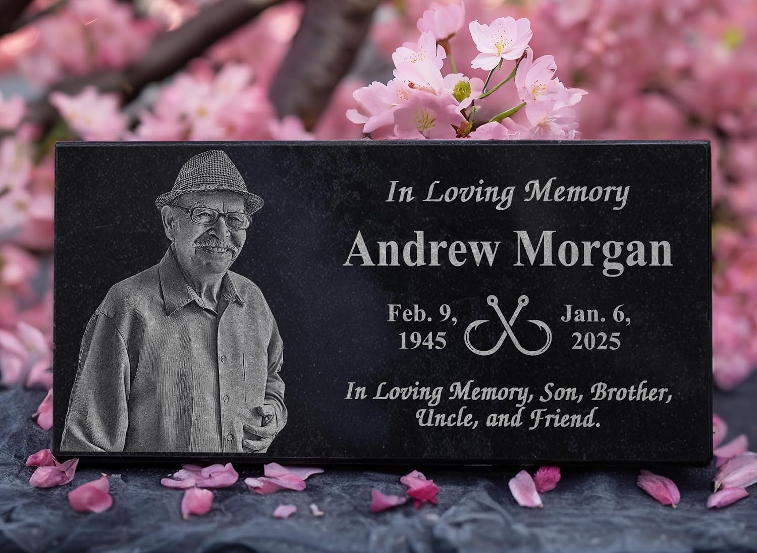 Memorial Headstone for Outdoors | Tombstone for Cemetery | Weatherproof Grave Marker | Memorial Cross | Yard Plaque |