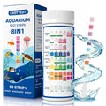 8-Way Aquarium Test Strips with Ammonia, 50PCS Fish Tank Test Kit