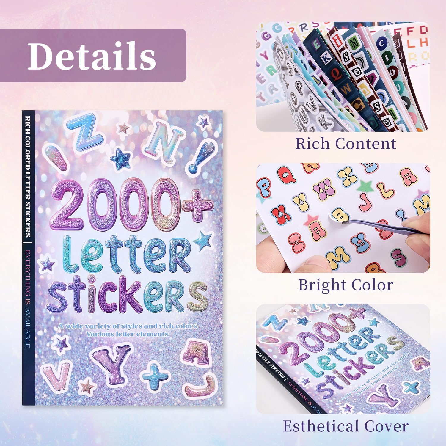 2000+ Pcs Alphabet Sticker for Journaling,Fun & Colorful Craft Letter Stickers for Junk Journal, Scrapbooking