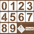 4Inch Number Stencils,10Pcs Plastic Reusable Washable Curb Stencil Kit | 0-9 Large Number Custom Stencils for Address
