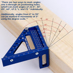 3D Multi-Angle Measuring Ruler -Precision Woodworking 3D Square Protractor