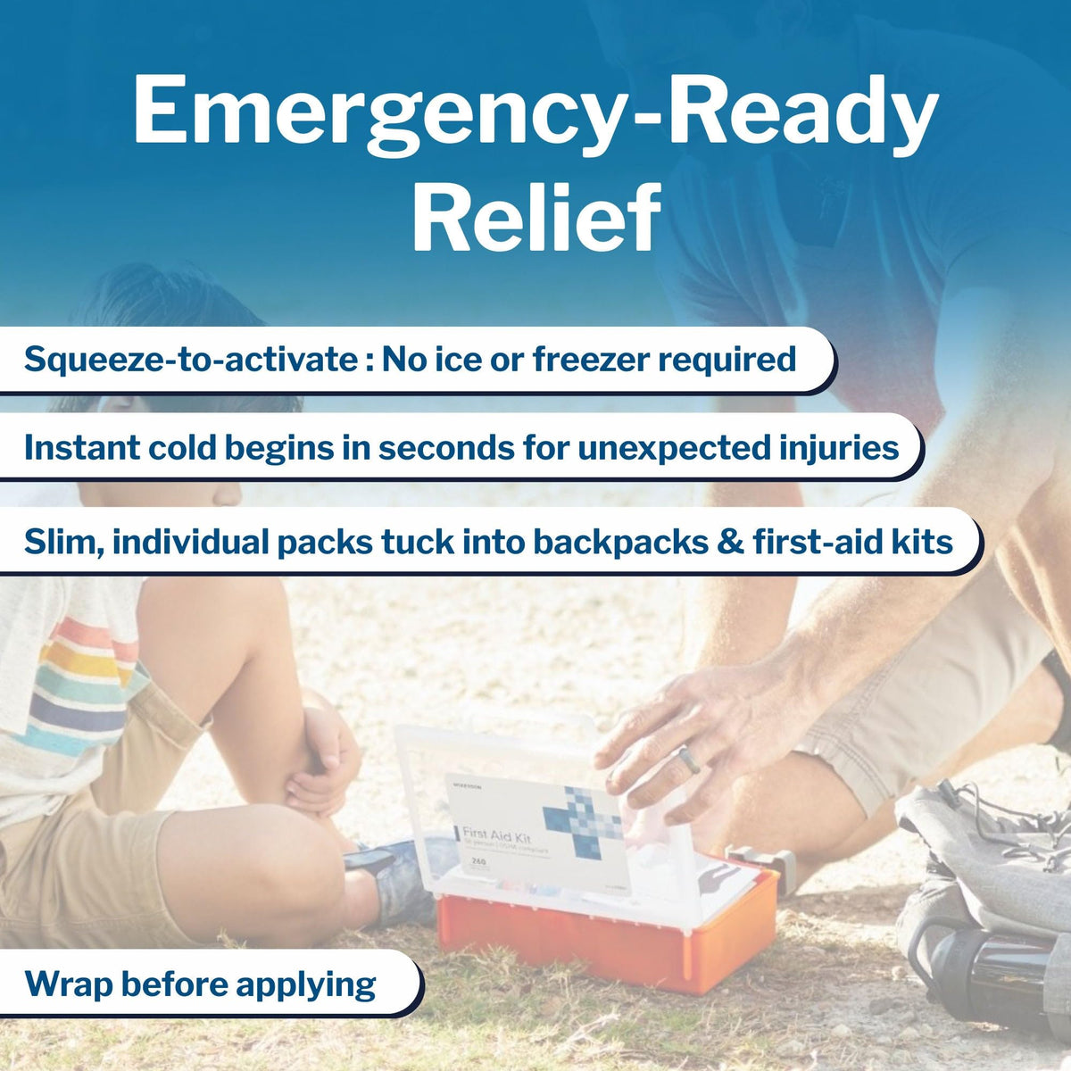 Instant Cold Packs, Pain Relief, Swelling, 6 x 9 in