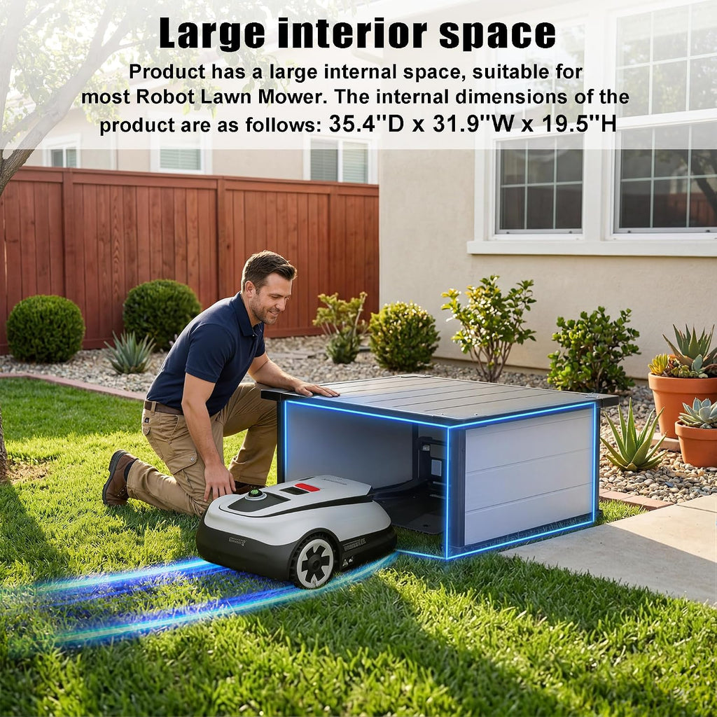 Weatherproof Robot Lawn Mower Garage for Charging Stations | Ideal for robot mower and charging-station protection