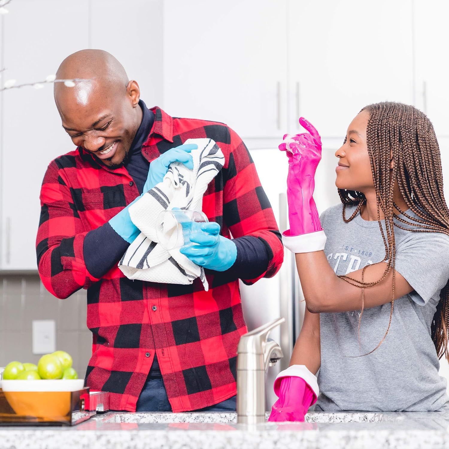 Living Reuseable Rubber Cleaning Gloves (Small, 1 Pack), Premium Protection Reusable Household Gloves
