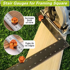 Ceoighe 4 Pack Stair Gauge Set, Layout Tool for Framing Square, Orange