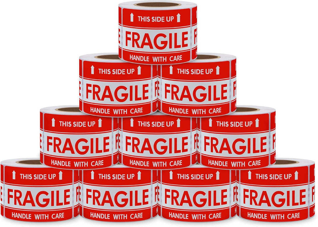This Side Up Stickers 2×3 Inch Fragile Labels Shipping Warning Labels Please Handle with Care - 300 Sticker Per