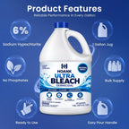 (6 Gallons Ultra Germicidal Liquid Bleach - For Laundry, Disinfecting, Sanitizing, Deodorizing, Mold & Mildew Stain