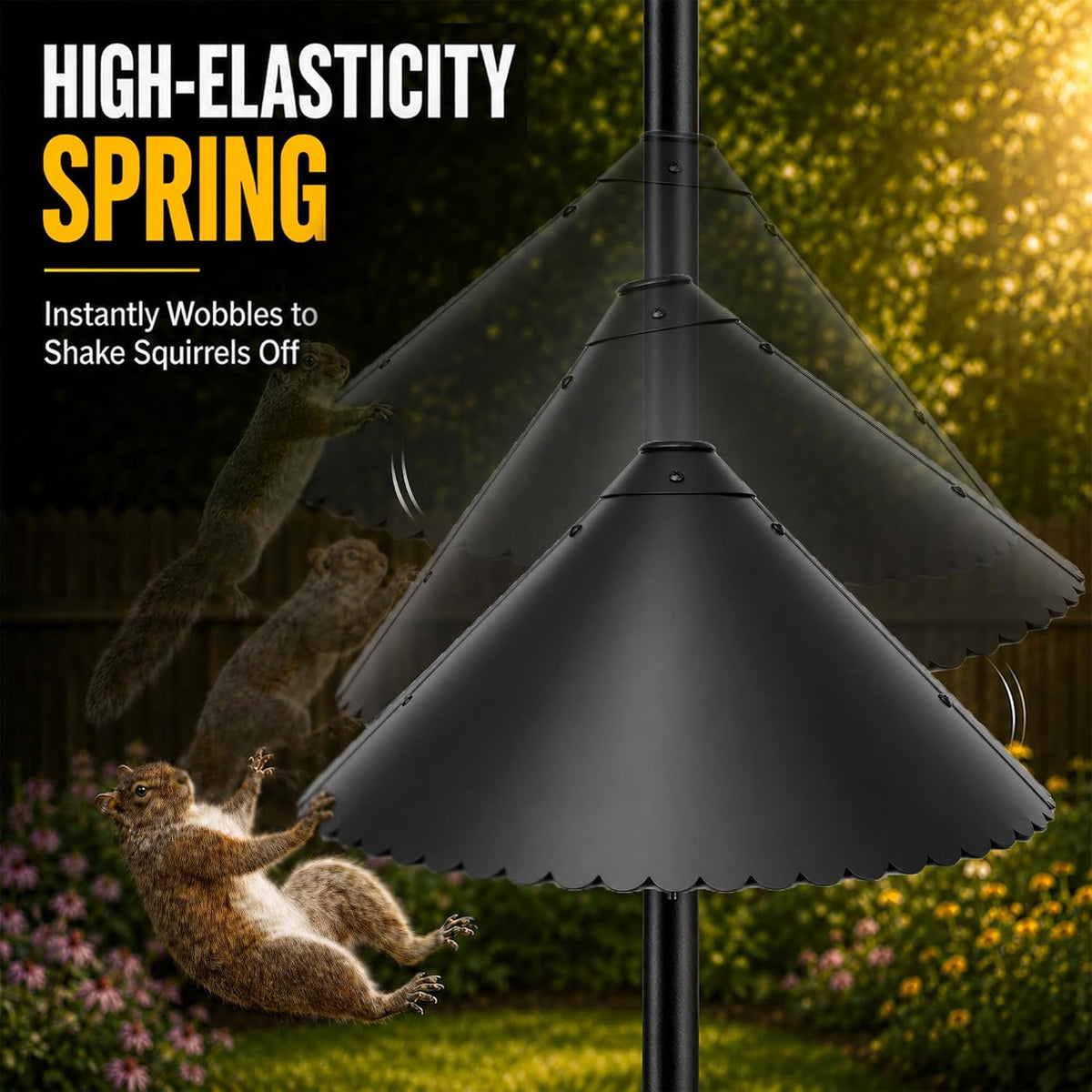 19 inch Metal Squirrel Baffle for Bird Feeder Pole