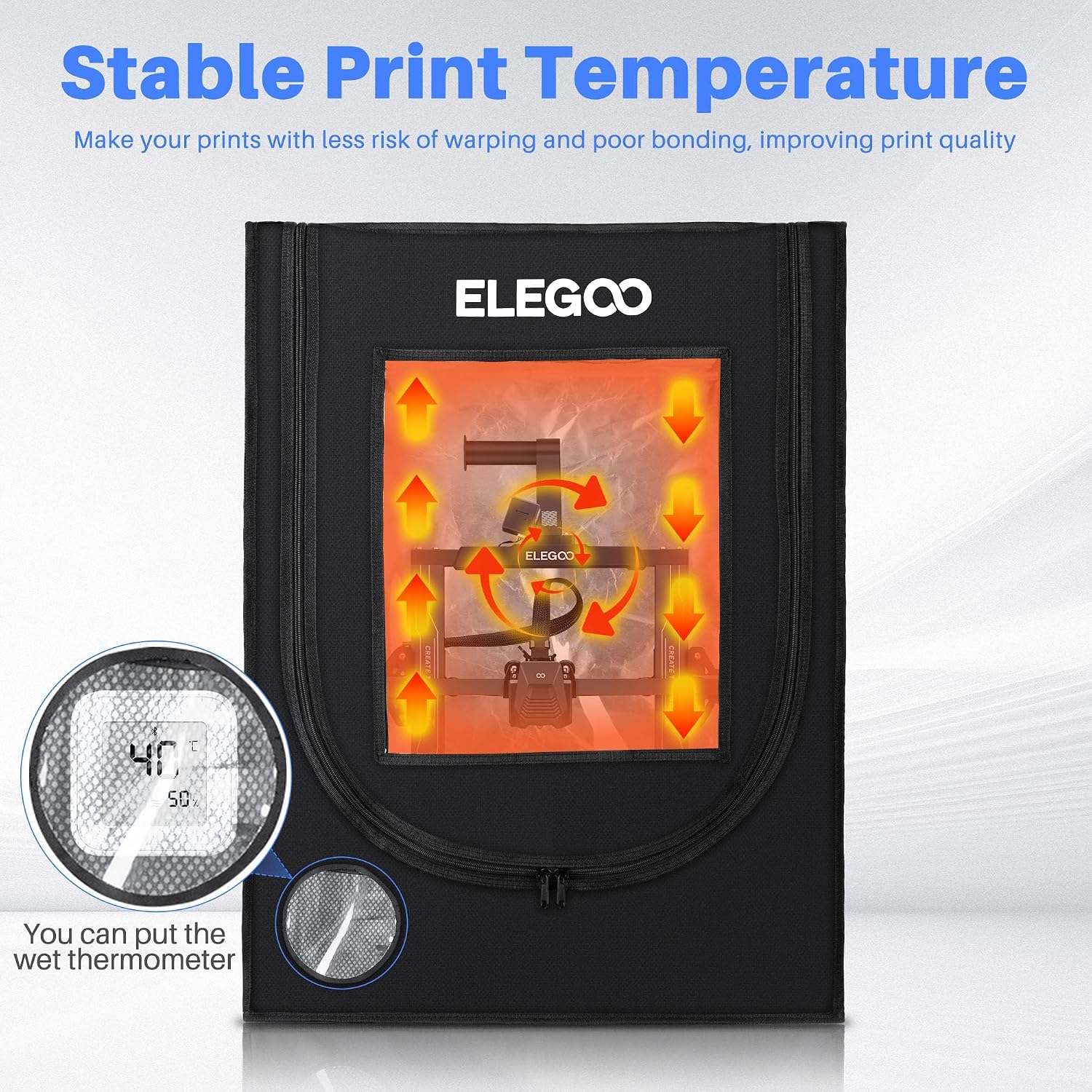 ELEGOO 3D Printer Enclosure, Fireproof & Dustproof 3D Printer Cover | Constant Temperature Tent for Neptune 3