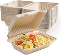 500 Pack Compostable Clamshell Take Out Food Containers, 9x6 inch