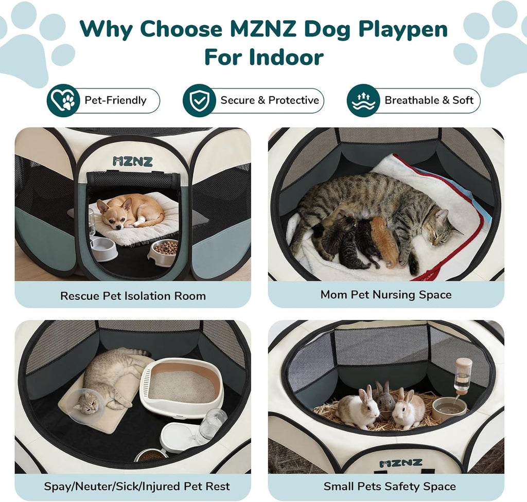 Dog Cat Playpen, Portable Small Animal Playpen Crate Indoor for Dogs Cats Rabbits, Foldable Guinea Pigs Bunny Cage