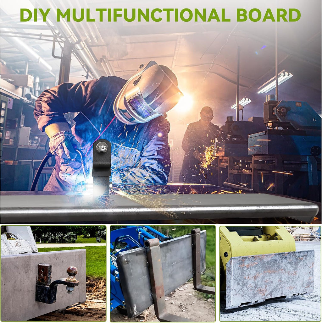 1/4" Skid Steer Mount Plate, Thick Skid Steer Plate Attachment, Universal Quick Attach Plate Compatible with Kubota