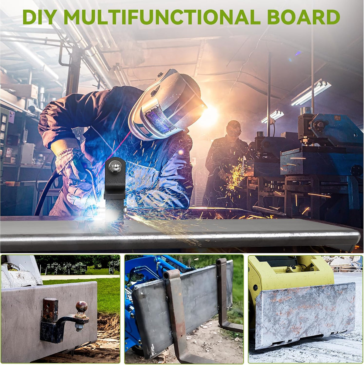 1/4" Skid Steer Mount Plate, Thick Skid Steer Plate Attachment, Universal Quick Attach Plate Compatible with Kubota