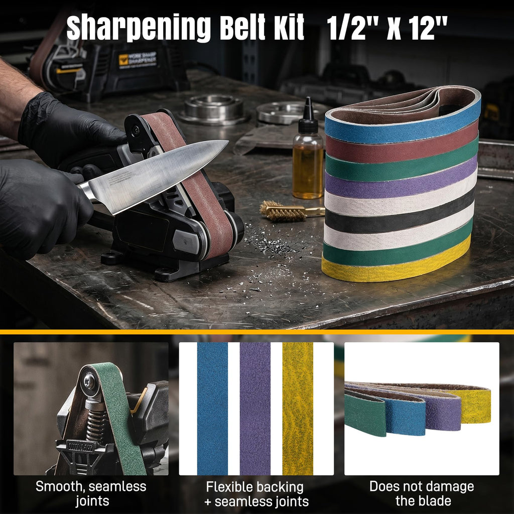90 Pcs 1/2" x 12" Replacement Sharpening Belt Kit