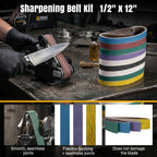 90 Pcs 1/2" x 12" Replacement Sharpening Belt Kit