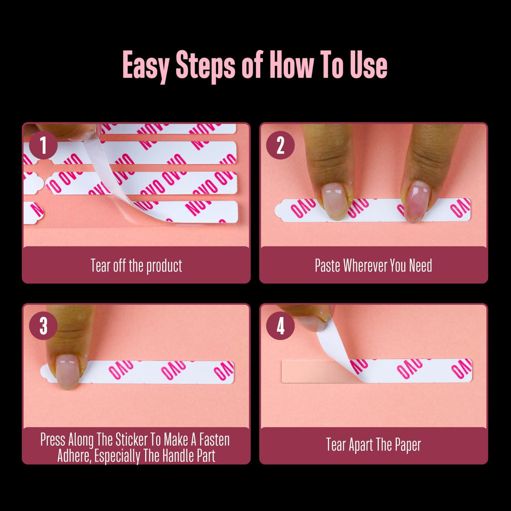 360 pcs EASY TEAR Adhesive Tabs for Press on Nails Display, Clear Removable Double Sided Gel Glue Mounting Sticky