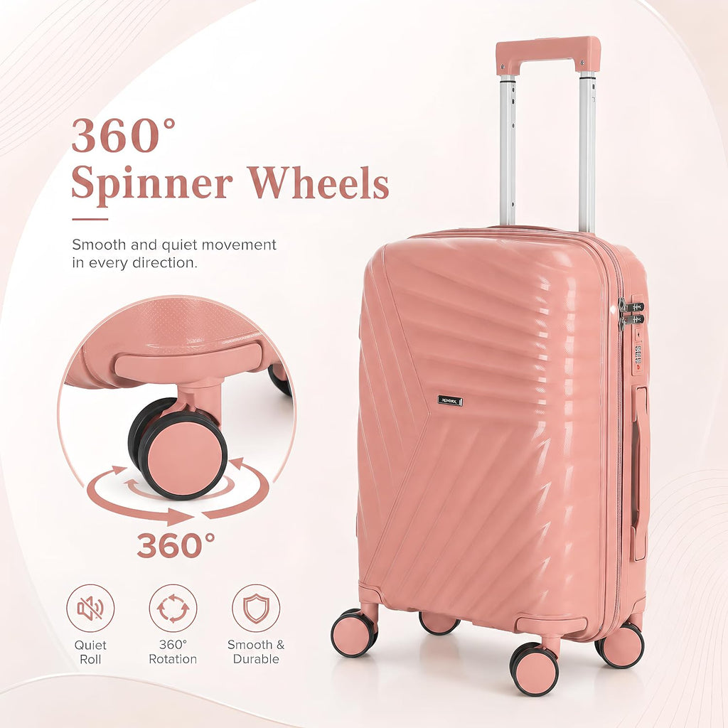 20 In Carry On Luggage with TSA Lock, 22x14x9 Airline Approved Hardside Suitcase, Lightweight PP Travel Luggage with