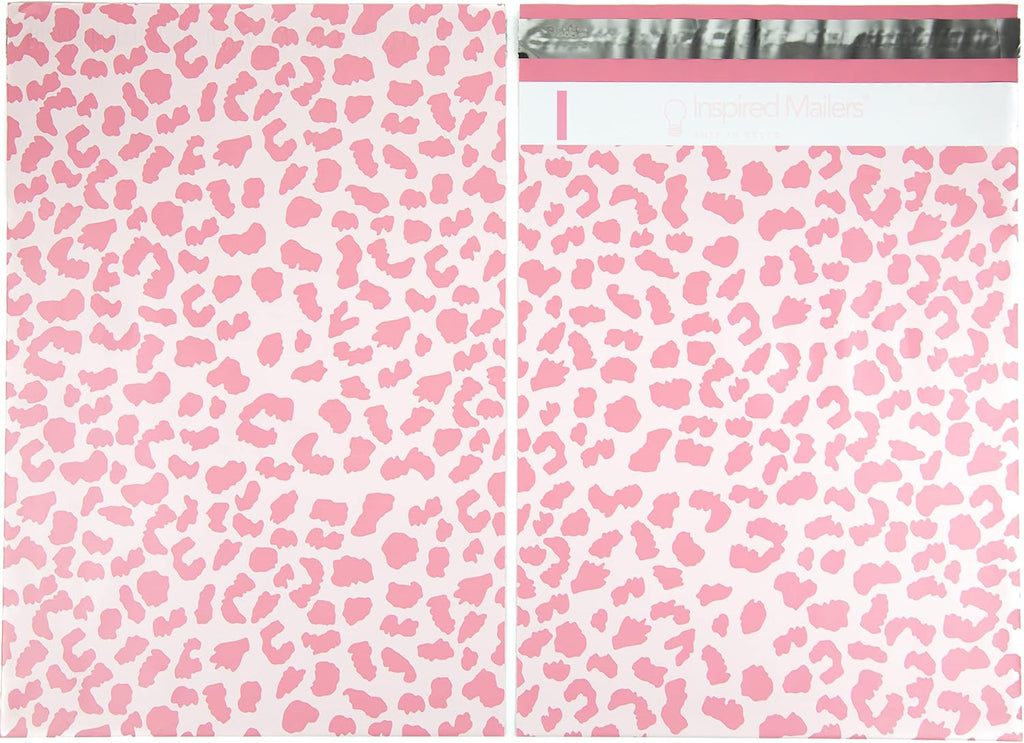 100 Poly Mailers 10x13 - Rose Gold Cheetah- Mailing Bags