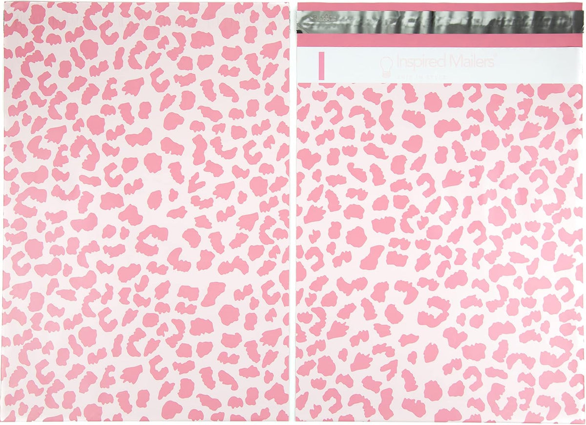 100 Poly Mailers 10x13 - Rose Gold Cheetah- Mailing Bags