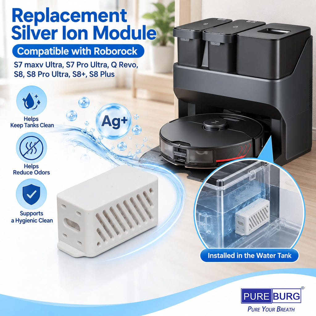 PUREBURG Silver Ion Module Compatible with Roborock S7 S8 Robot Vacuum