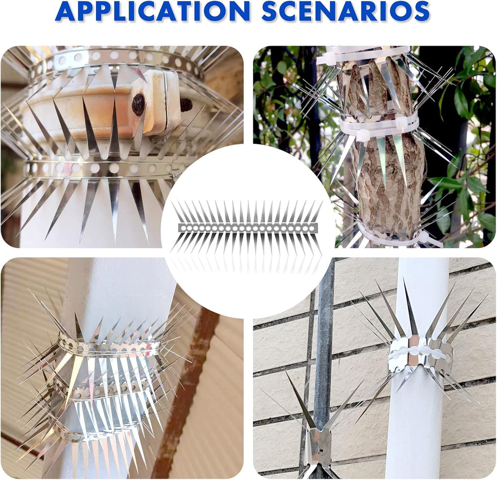 Bird Spikes - 20 Inch Stainless Steel Fence Spikes for Pigeons, Raccoons, Snakes - Deterrent Defender | 20 inch