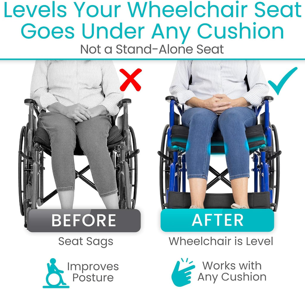 Solid Wheelchair Seat Insert – Firm Non-Slip Water Resistant Wipe Clean, Sturdy Wheel Chair Cushion Board
