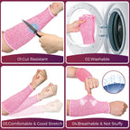 2 Pairs Cut Resistant Sleeve Level 5 8.6 x 3.7 Inches, Gray, Pink