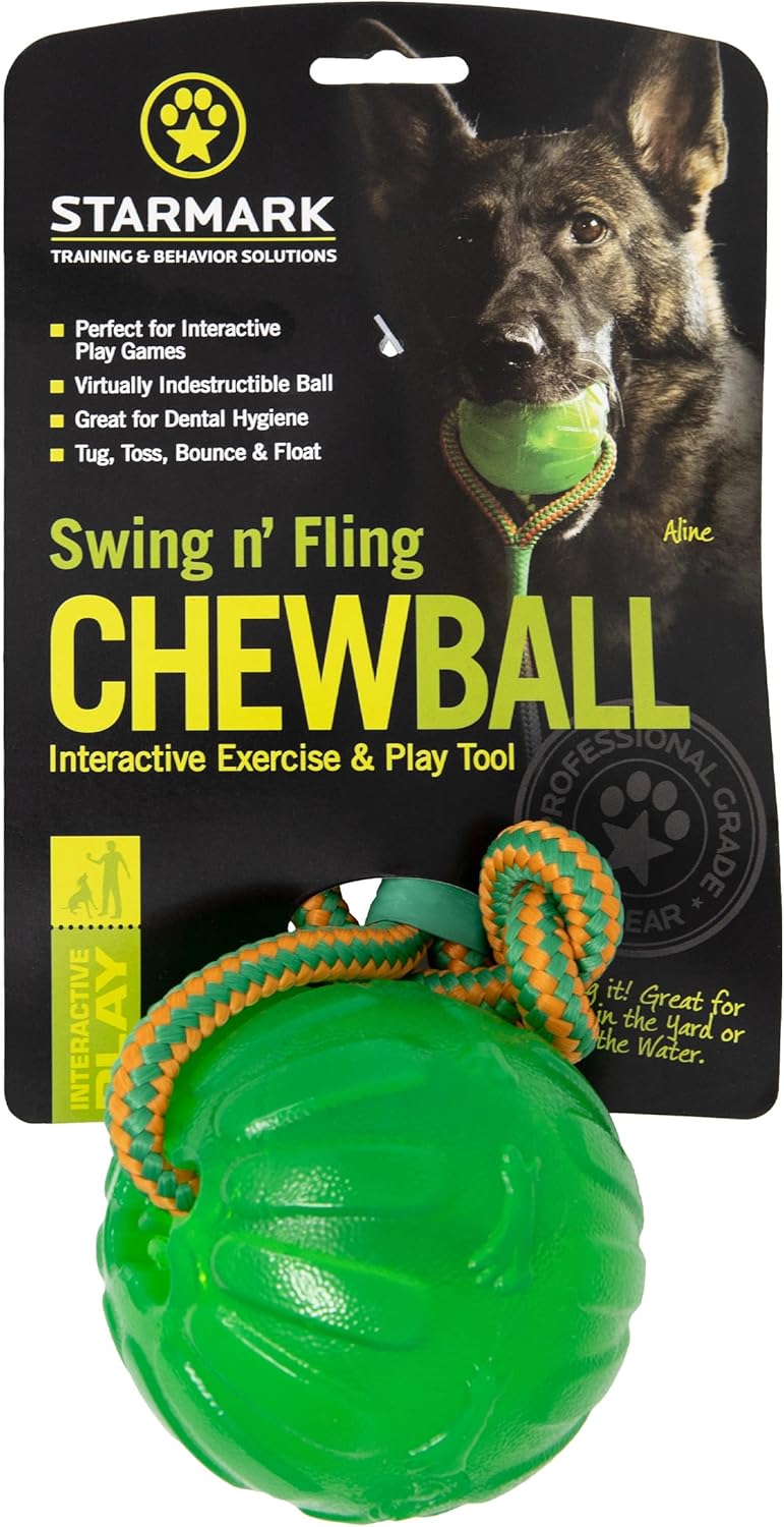 Everlasting Fun Ball on a Rope Dog Toy,Greens,Medium/Large