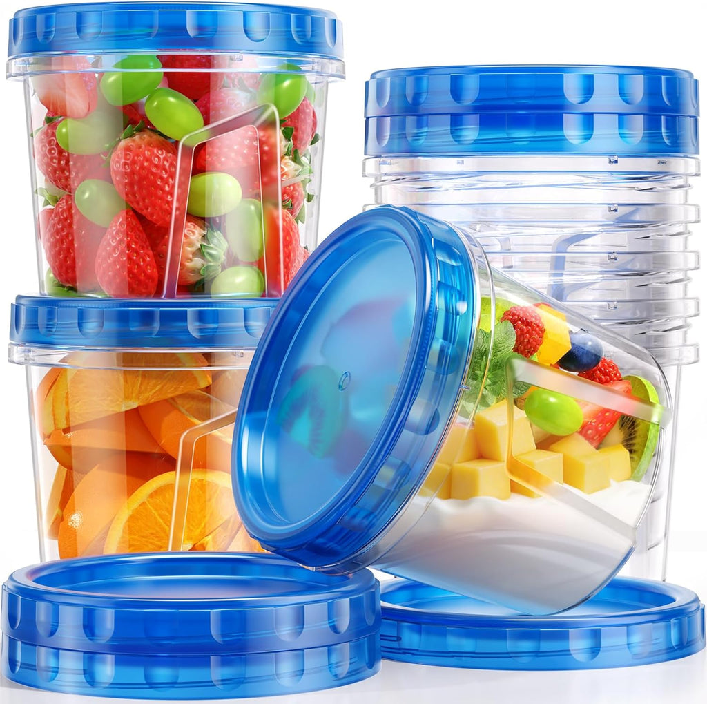 8 Pack-24 OZ Freezer Storage Containers, Plastic Soup Container with Lids, BPA Free Food Storage Containers with