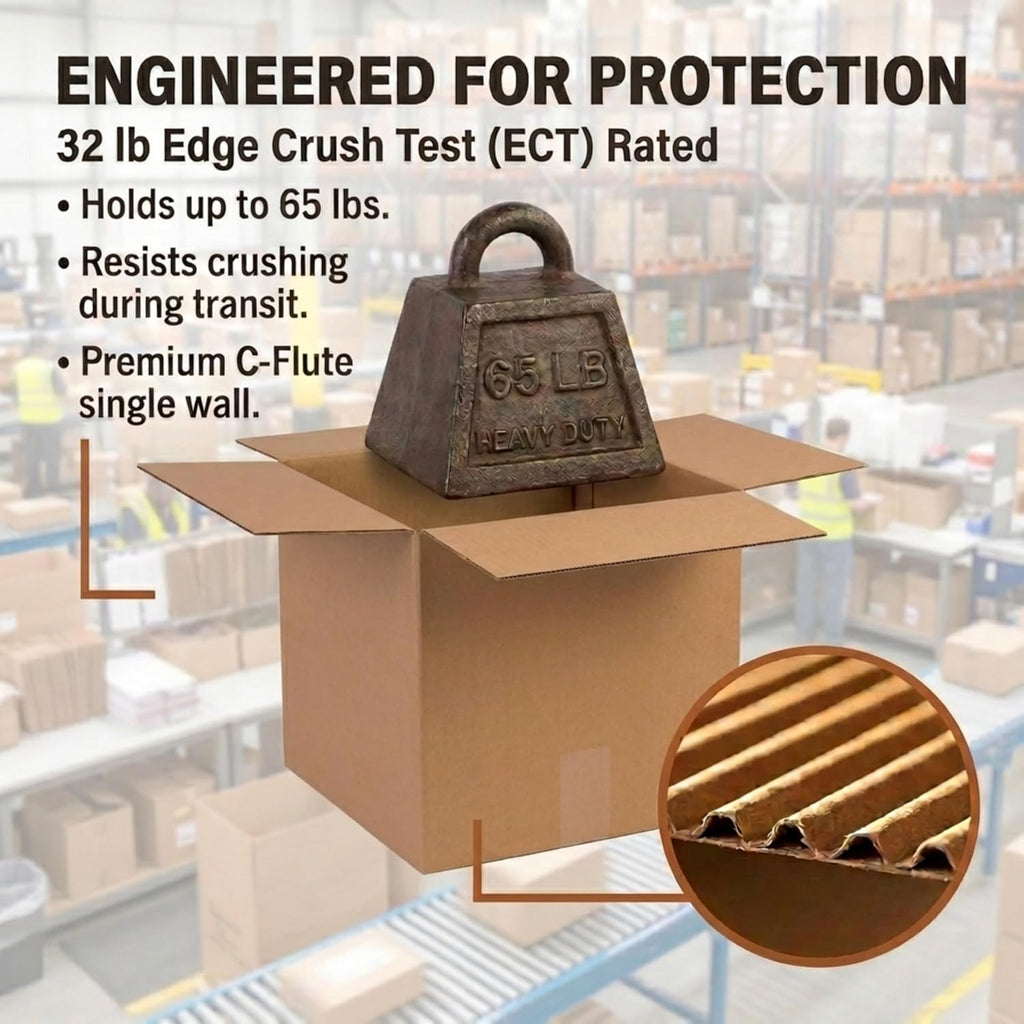 Cube Shipping Boxes 12"L x 12"W x 12"H (25-Pack) - Corrugated Cardboard Box for Moving, Mailing, Packing, Packaging