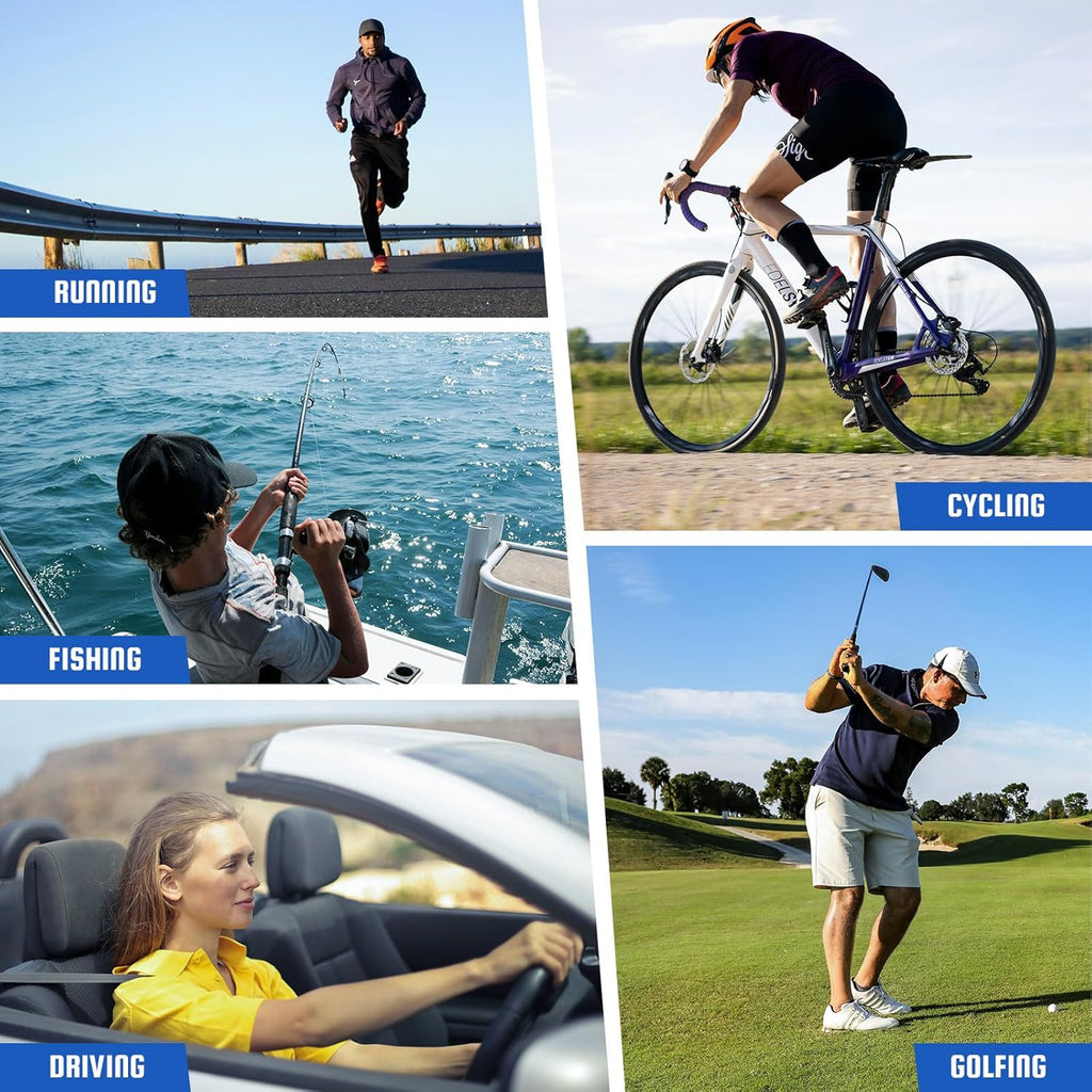 3 Pack Polarized Sports Sunglasses for Men, UV Protection Half Frame Sunglasses Comfortable for Running Cycling Driving