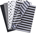 100 Sheets Black White Tissue Paper Bulk for Gift Wrapping Bags