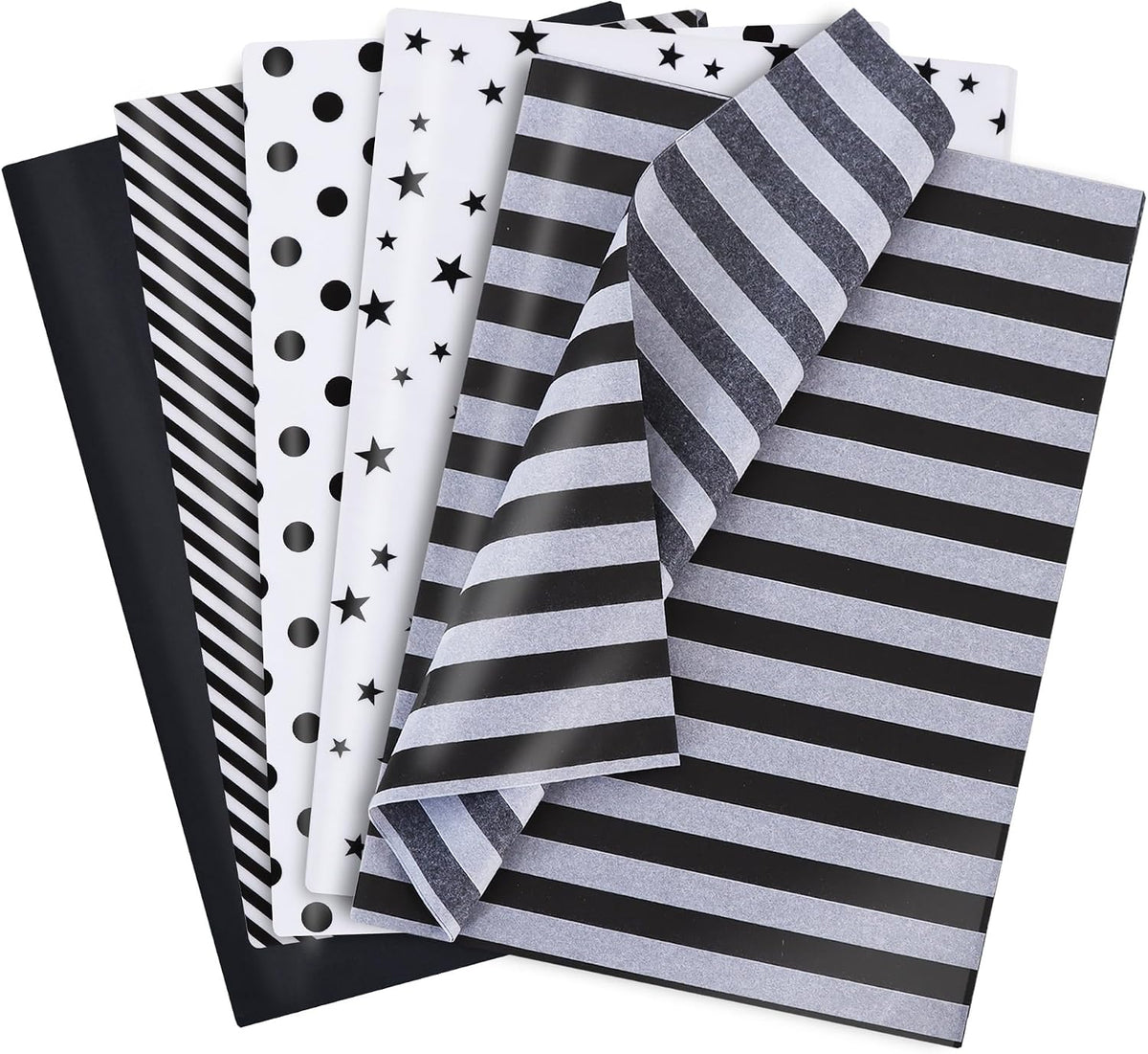 100 Sheets Black White Tissue Paper Bulk for Gift Wrapping Bags