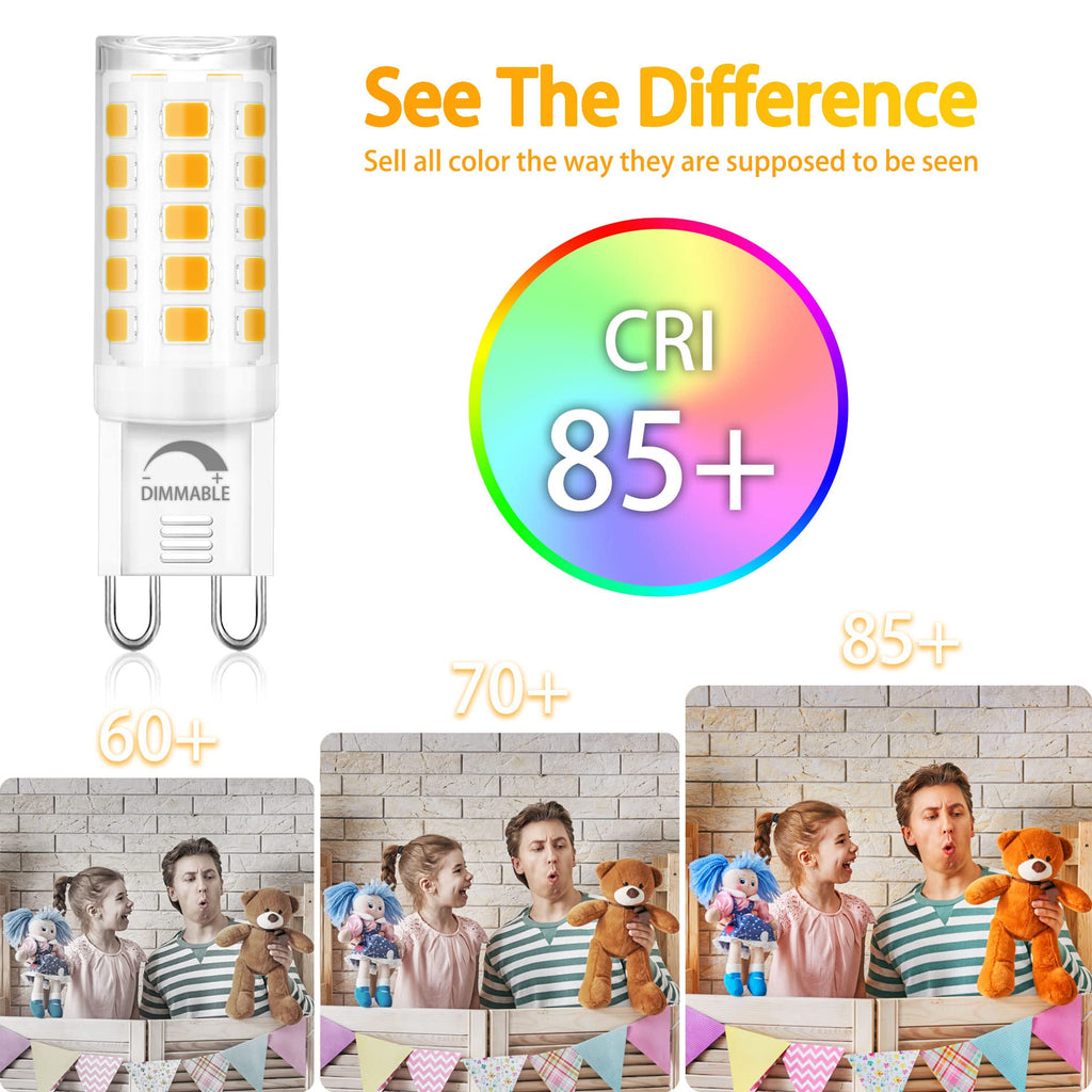 10 Pack Dimmable G9 LED Bulb 40W Equivalent 2700K Soft White