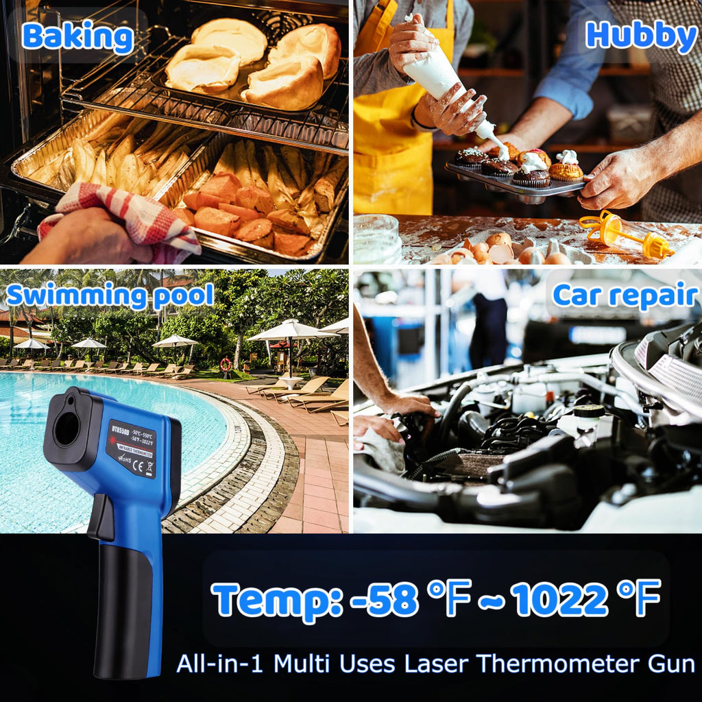 Digital Laser Thermometer for Griddle,Infrared Temperature Gun for Cooking